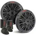 Pyle 200 Watt Marine-Boots-Lautsprechersystem, wetterfest, Dual-2-Wege-Lautsprecher, 16,5 cm, mit 85 Hz - 6 kHz Frequenzgang, robuste 227 g Magnetstruktur, PLMR6KB, Schwarz