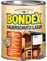 Bondex Dauerschutz Lasur Weiß 0,75 L für 10 m² | Hoher Wetter- und UV-Schutz bis zu 8 Jahre | Tropfgehemmt | Natürliches Abwittern - kein Abplatzen | Dauerschutzlasur| Holzlasur