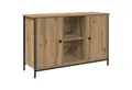 vidaXL TV-Schrank TV-Schrank Schwarz Eiche 101x35x65 cm Holzwerkstoff und Stahl (1-St)