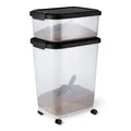 Amazon Basics Tierfutterbehälter für, 15.8 kg + 4.5 kg,Transparent und Schwarz
