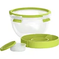 Emsa Clip & Go Snackbox 1 l Kunststoff mit Deckel, spülmaschinenfest Transparent, Grün 518097