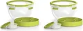 Emsa Salatbox Clip & Go 1,0L rund | mit Einsatz für Toppings & Dressing | 100% dicht | Kunststoff | grün