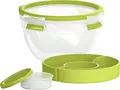 Emsa Clip & Go Snackbox 1l Kunststoff mit Deckel, spülmaschinenfest Transparent, Grün 518097