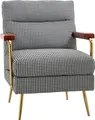 HOMCOM Ohrensessel Relaxsessel, Polstersessel mit Leinenoptik, Akzentsessel, Esszimmerstuhl mit Stahlbeine, Loungesessel für Schlafzimmer, Wohnzimmer, 72 x 81,5 x 87,5 cm