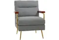 HOMCOM Relaxsessel Akzentsessel mit Leinenoptik, Loungesessel mit Stahlbeine (Polstersessel, 1-St., Ohrensessel), für Schlafzimmer, Wohnzimmer, 69 x 80 x 89 cm