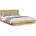 vidaXL Massivholzbett mit Kopfteil ohne Matratze 160x200 cm Eichenholz 3315740