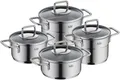 Silit Extra Cook Kochgeschirr-Set 4-teilig, Kochtöpfe 12/14 cm mit Glasdeckel, Innenskalierung, breiter Schüttrand, Crominox-Edelstahl, kleine Portionen, platzsparend stapelbar, tropffrei