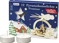 Ebersbacher Kerzenfabrik JEKA 12 Premium Pyramiden Teelichter in weiß