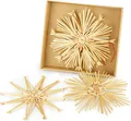 BEESI Christbaumschmuck 4X Strohsterne Ø 20 cm Christbaumschmuck groß zu Weihnachten aus Stroh (4-tlg), optimale Weihnachtsbaumanhänger