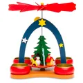 SIKORA P26 kleine bunte Kinder Teelicht Holz Pyramide Weihnachtspyramide  H:19cm