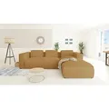 S-STYLE MÖBEL - Modernes Ecksofa Bello aus Honig Cord mit Ottomane rechts und weichem Sitz, B/T/H: 262 cm / 176 cm / 64 cm - Gelb