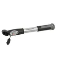 FISCHER Mini Fahrradpumpe Alu mit Manometer Doppelhub AV DV SV 8 bar