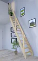 Raumspartreppe Fichte 2000 gerade-Holzgeländer (1 Querleiste)