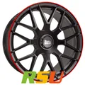 MAM GT1 matt black lip red 8x18" ET45 LK5 100 ML 66.6 Alufelgen 18 Zoll