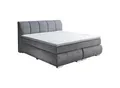 Carryhome Boxspringbett, Grau, Kunststoff, H2 + H3, 7-Zonen, Höhe ca. 19 cm, 180x200 cm, gepolstertes Kopfteil, Topper durchgehend, Wendematratze mit unterschiedlichen Härtegraden, Schlafzimmer, Betten, Doppelbetten