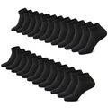 Sneaker Socken Herren Damen 12 Paar Kurze Halbsocken BaumwolleSchwarz3538