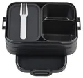 MEPAL Ellipse Midi Bento-Lunchbox 2 Einsätze auslaufsicher mit Besteck Schwarz