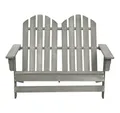 vidaXL Gartenbank, Adirondack-Outdoor Bank 2-Sitzer Massivholz Tanne Grau