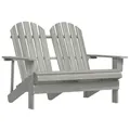 vidaXL 2-Sitzer Adirondack-Gartenstuhl, Tanne, Grau