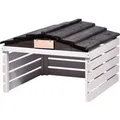 Dobar Mährobotergarage mit abnehmbarem Dach Weiß Schwarz 52,5 x 78,5 x 74 cm