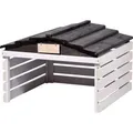 dobar Mährobotergarage mit abnehmbarem Dach, Unterstand für Automower, 78,5 x 74 x 52,5 cm, Weiß/Schwarz