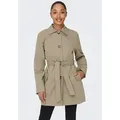 JDY Trenchcoat JDYISADORA TRENCHCOAT OTW HAB NOOS mit Bindegürtel in der Taille braun M (38)