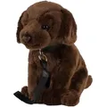 Labrador Kuscheltier Hund dunkelbraun sitzend mit Leine 35 cm