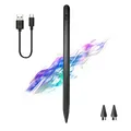 EFaith Stift für Tablet,Tablet Stift für alle Tablets mit Ersatzspitzen, Universeller Kapazitiver Eingabestift für iPad Pro/iPhone/Microsoft/Android (Schwarz)