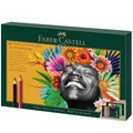 FABER-CASTELL 210054 - Zeichenset 50-teilig mit Polychromos Buntstifte und Bleistifte Pitt Graphite Matt, inkl. Anspitzer und Radierer