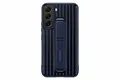Samsung Protective Standing Smartphone Cover EF-RS901 für Galaxy S22, Handy-Hülle, Schutz, ausklappbarer Standfuß, griffige Oberfläche, Dunkelblau