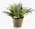 artplants.de Plastik Geweihfarn ALATOZ im Terracottatopf, grün, 35cm - Künstlicher Farn/Zimmerpflanze Deko
