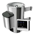 KARIBU Saunaofen, max. 80° C, 3,6 kW, inkl. externer Steuerung - silberfarben