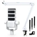 Rode Podmic professionelles Podcast-Mikrofon Weiss + keepdrum MS138 Gelenkarm WH