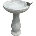Dehner Vogeltränke mit Vogel, Ø 42 cm, Höhe 57 cm, Granit/Bronze, grau - Grau