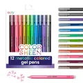 Ooly Color Sheen Metallic-Gelstifte-Set, 1,00 mm, feine Spitze, schimmernde Stifte für Kinder, Erwachsene, Kunstbedarf und Schreibwarenbedarf [12 Metallic-Stifte]