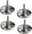 4 x Verstellschrauben M8 x 30 mm Ø 58 mm echt Edelstahl höhen verstellbar mit Gummi Fussteil Möbelfüße Verstellfüße Stellfüße Sockelfüße Möbel-Justierschrauben SOTECH