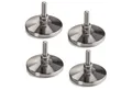 SO-TECH® Möbelfuß 4 x Verstellschrauben M8 x 29 mm Ø 59 mm echt Edelstahl, höhenverstellbar mit Gummifuss Verstellfüße Stellfüße Sockelfüße