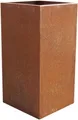 VIVANNO Blumenkübel Pflanzkübel Pflanzsäule Cortenstahl Metall Eckig Block, Rostbraun (40x40x80 cm)