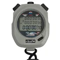 STOPTEC Stoppuhr 496 | 3-Zeilen Display | 500 Memory | Schlagzahlmessung | Race Control | Uhrzeit & Datum | Spritzwasserfest | Einfacher Batteriewechsel
