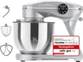 KLAMER Küchenmaschine 1800W, Knetmaschine mit 6 Liter Edelstahl Schüssel, 10 Geschwindigkeitsstufen mit Timer, Rührbesen, Knethaken, Schneebesen und Spritzschutz