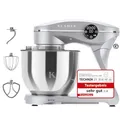 KLAMER Küchenmaschine 1800W, Knetmaschine Brotteig mit Edelstahl-Rührschüssel 6 L, 10 Stufen mit Timer, Planetenrührwerk, Rührbesen, Knethaken, Schneebesen & Sichtdeckel (silber)