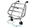 MOTONOSTRA Gepäckträger chrom klappbar vorne kompatibel für Vespa GT, GTL, GTV, GTS, GTS Super, GT60, HPE, Supertech