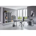 Büromöbel-Set BMG MÖBEL "Tabor Office 4", grau (grau, anthrazit hochglanz), Metall, Holzwerkstoff, Arbeitsmöbel-Sets