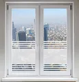 INDIGOS UG Glasdekorfolie Dusche Folie für Duschkabine Fensterfolie Bad Sichtschutz Streifendesign satiniert Blickdicht - 500-2000 mm - Dekoration Sonnenschutz Folie - Sichtschutzfolie - selbstklebend