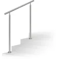 Relaxdays Treppengeländer Edelstahl Silber