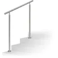 Relaxdays - Treppengeländer Edelstahl Set, Für Innen Und Außen, Handlauf, 1,0 M Lang, 2 Pfosten, Ohne Querstreben, Silber