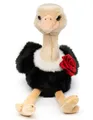 Uni-Toys - "Blumen-Strauß - Vogel Strauß mit roter Rose - 28 cm (Höhe) - Plüschtier, Kuscheltier