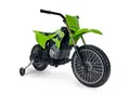 INJUSA Kawasaki KX85 Elektromotorrad für Kinder ab 3 Jahren – 12V Elektro-Motorrad mit Stützrädern & Gaspedal 6 km/h