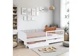 Homestyle4u Kinderbett 90x200 2 Bettkästen Rausfallschutz Einzelbett Gitterbett mit Stauraum (Set, mit Lattenrost), Weiß, Bettkasten/Schublade, Kiefer