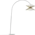 Lindby Bogenleuchte Valdorin, beige, Papier, 195 cm, IP20